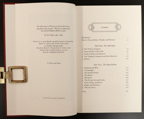 1984 The Merchant Of Prato by Iris Origo Folio Society Biography Book