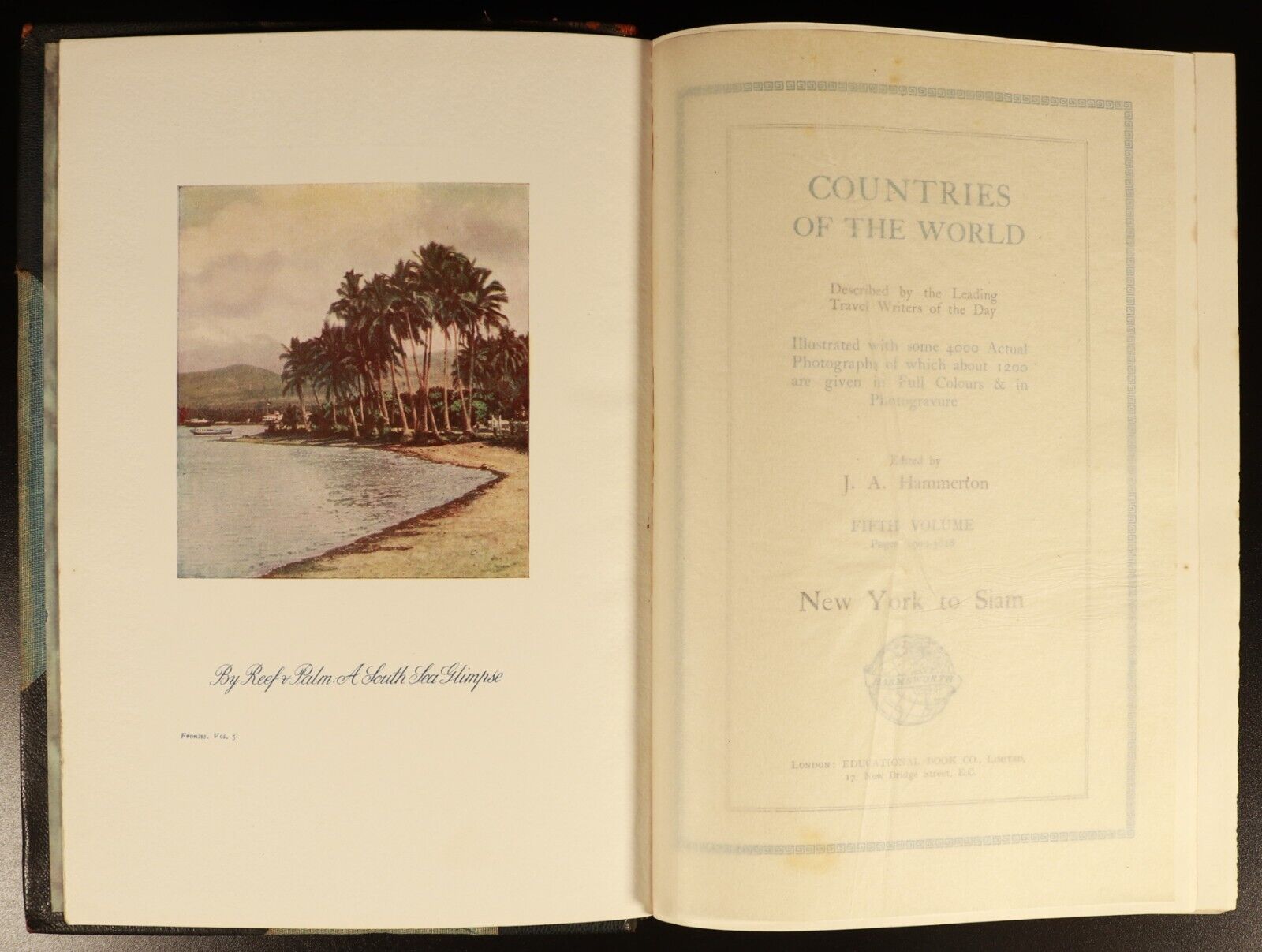 c1920 Countries Of The World JA Hammerton Antique Reference Book Vol 5. Maps