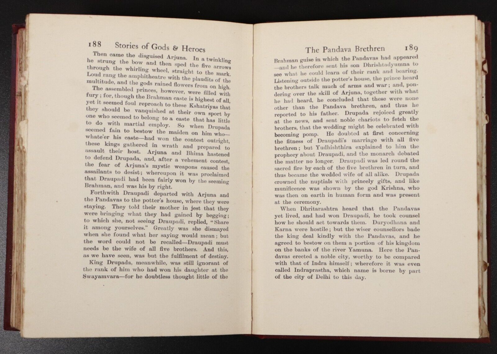 1912 Stories Of Indian Gods & Heroes by W.D. Monro Antique Literature Book