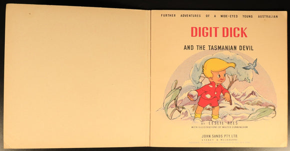1946 Digit Dick & Tasmanian Devil Antique Australian Childrens Book 2nd Edition