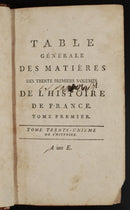 c1785 Table Générale des Matières de l'Histoire de France Antiquarian Book-2