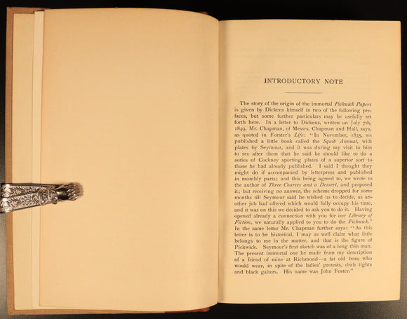 1912 The Pickwick Club by Charles Dickens Antique Fiction Book Gresham V2