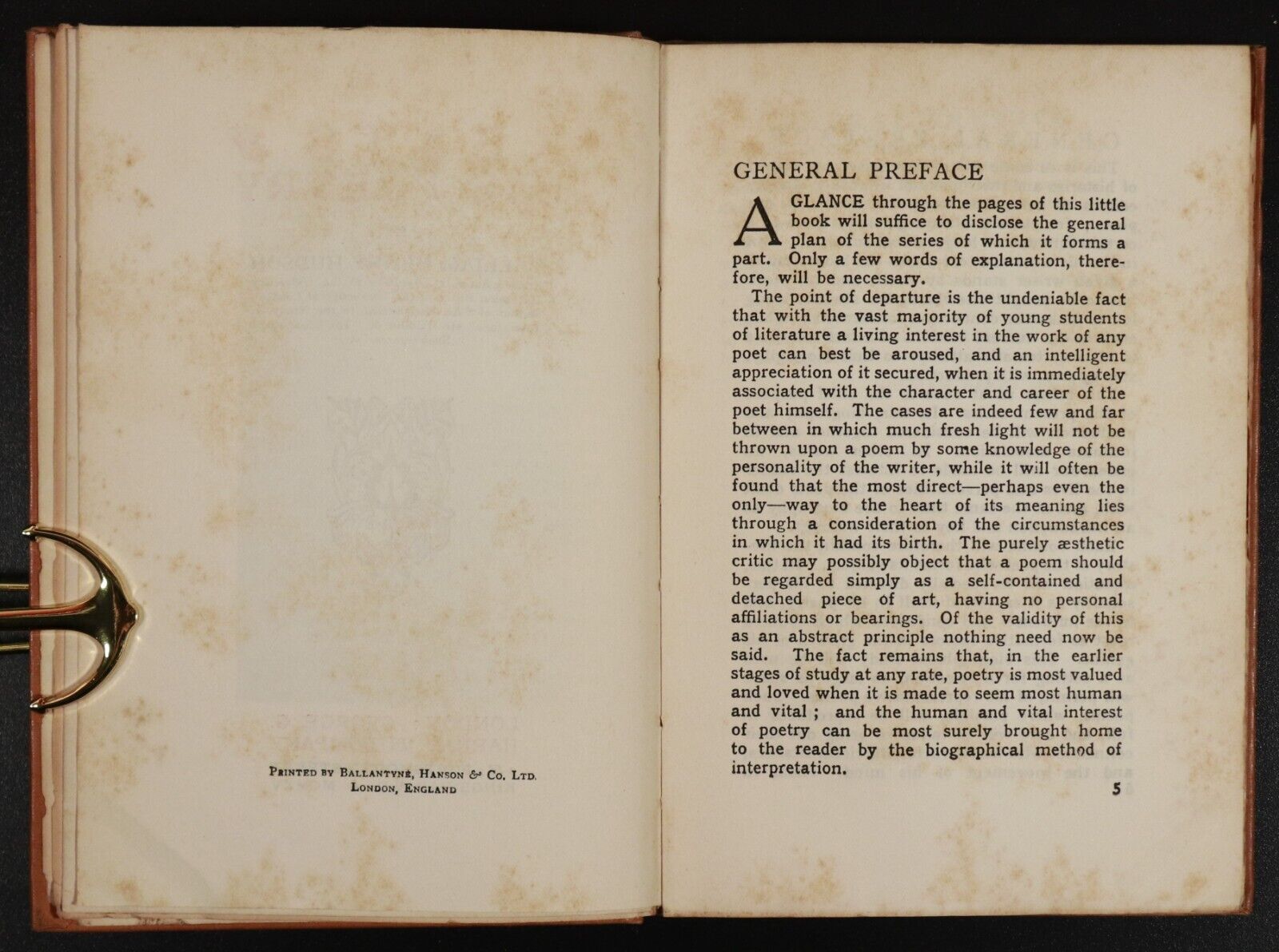 1915 Keats & His Poetry by William Henry Hudson Antique Poetry Book