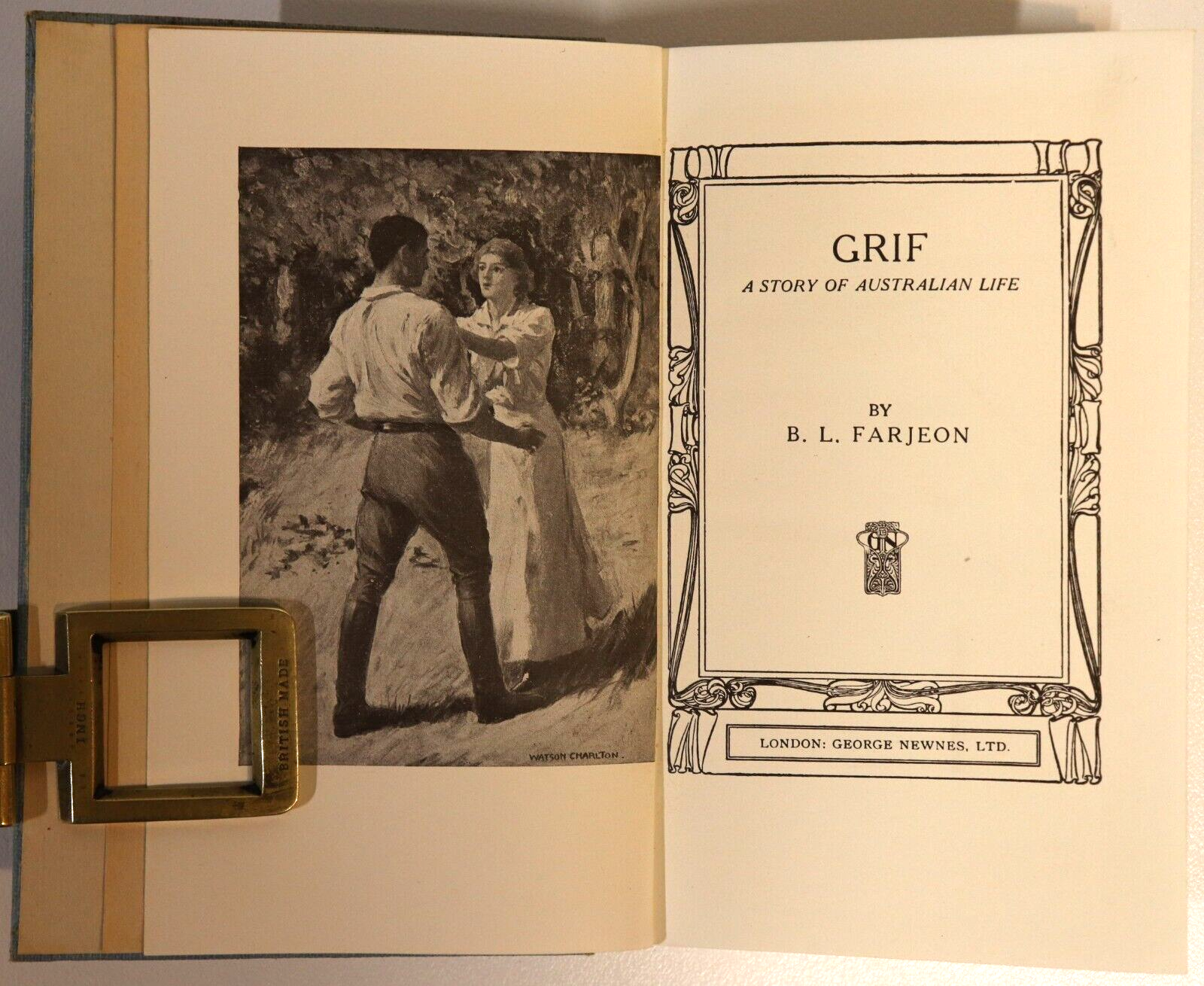 c1915 Grif: A Story Of Australian Life Antique Australian Colonial Fiction Book - 0