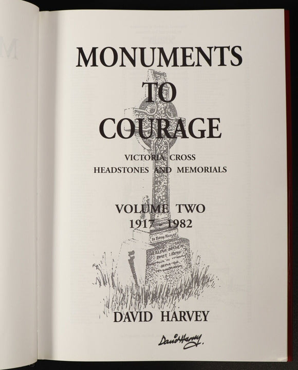 1999 2vol Monuments To Courage by D. Harvey Victoria Cross Military Books Signed