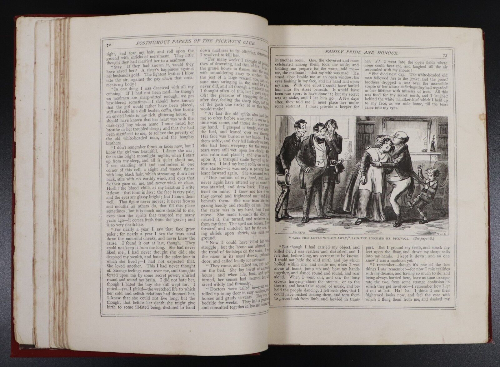 c1880 Pickwick Club & Old Curiosity Shop by Charles Dickens Antique Fiction Book