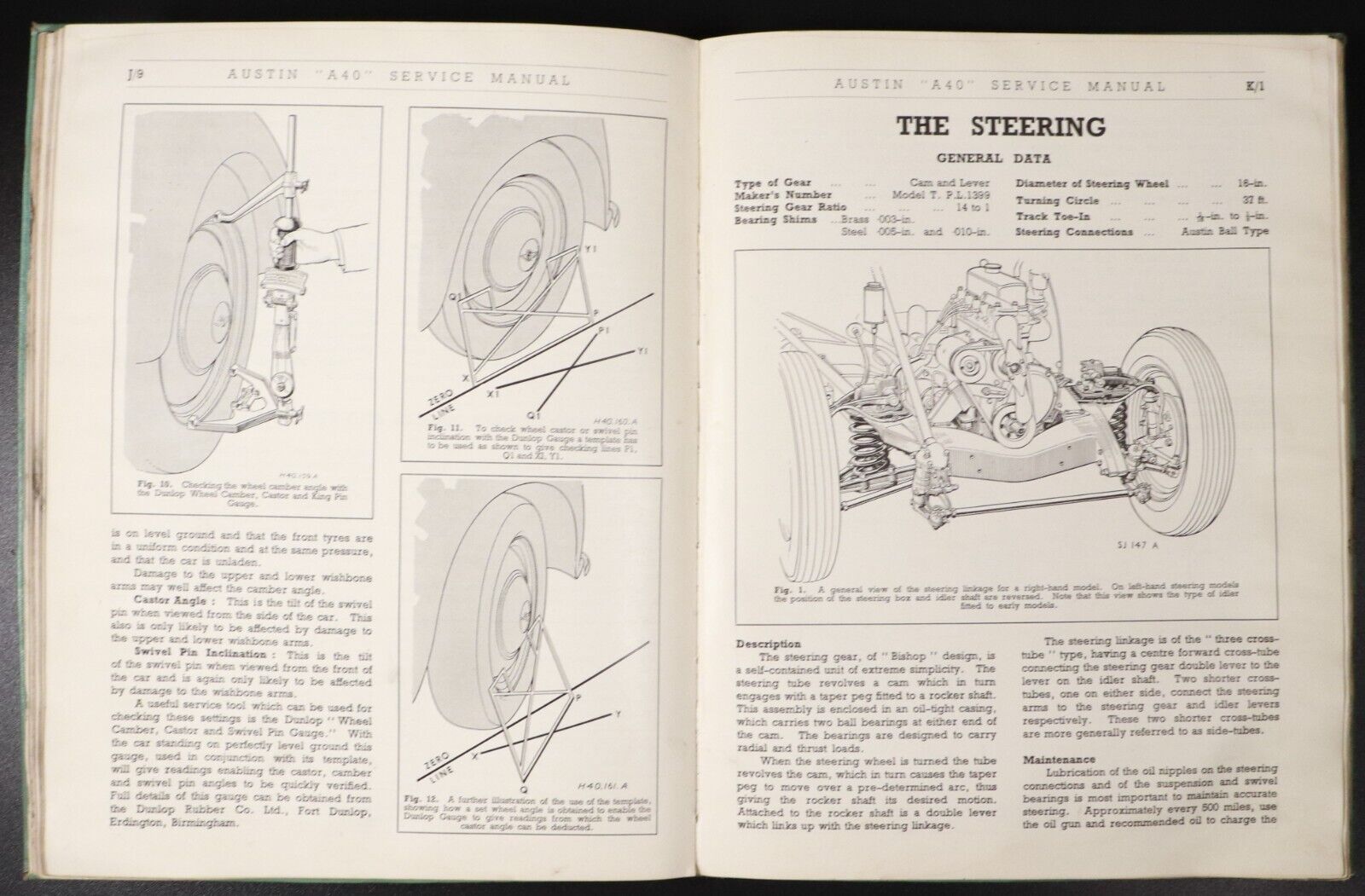 1952 Austin A40 Service Manual Vintage Automotive Reference Book Made In England