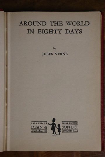 c1960 Around The World In Eighty Days by Jules Verne Vintage Fiction Book - 0