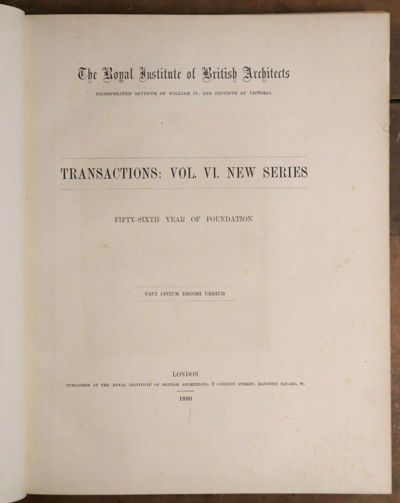 1890 Royal Institute British Architects Transactions Antique Architecture Book - 0