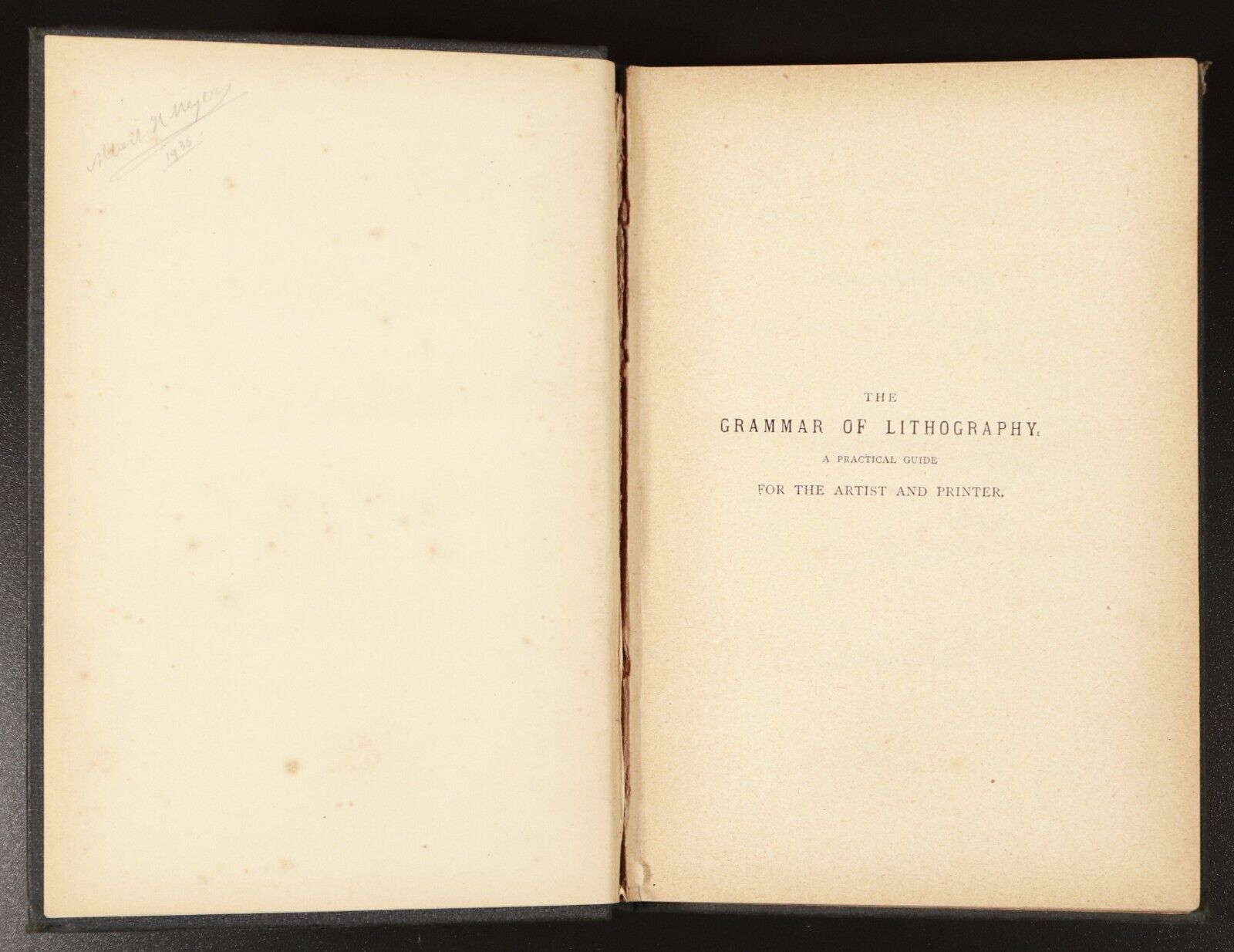 c1895 The Grammar Of Lithography by W.D. Richmond Antique Printing History Book