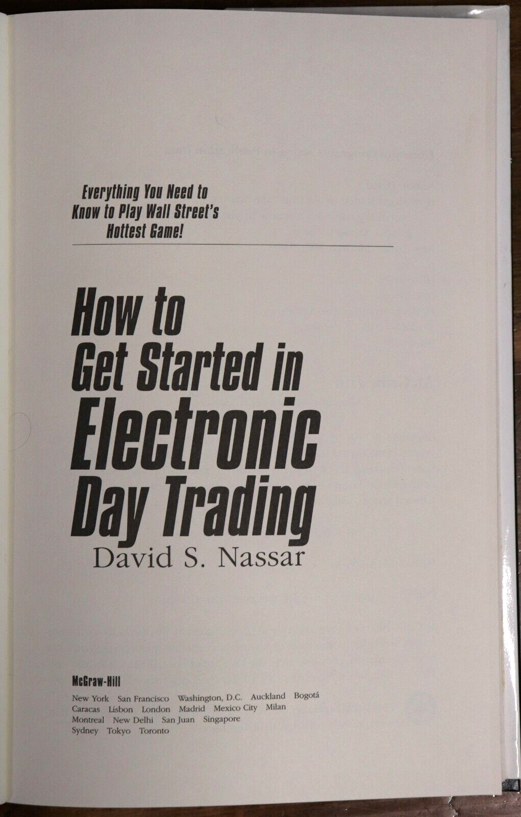 1999 How To Get Started In Electronic Day Trading Stock Market Investment Book