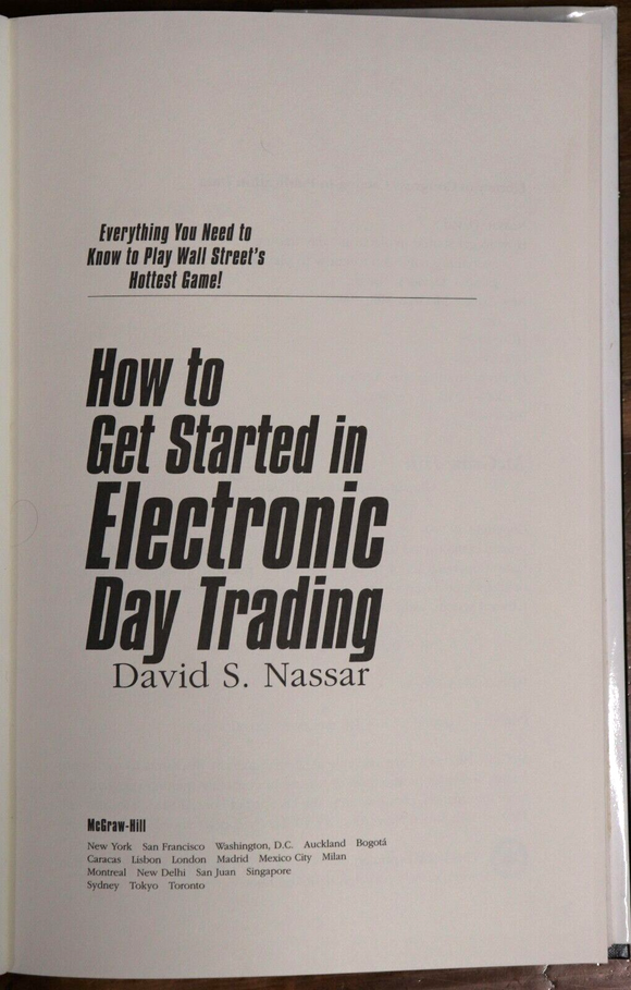 1999 How To Get Started In Electronic Day Trading Stock Market Investment Book