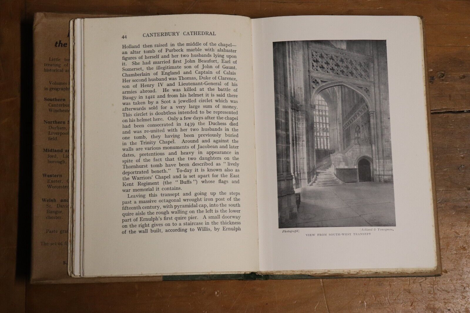 1923 Canterbury Cathedral by SA Warner 1st Edition Antique Architecture Book