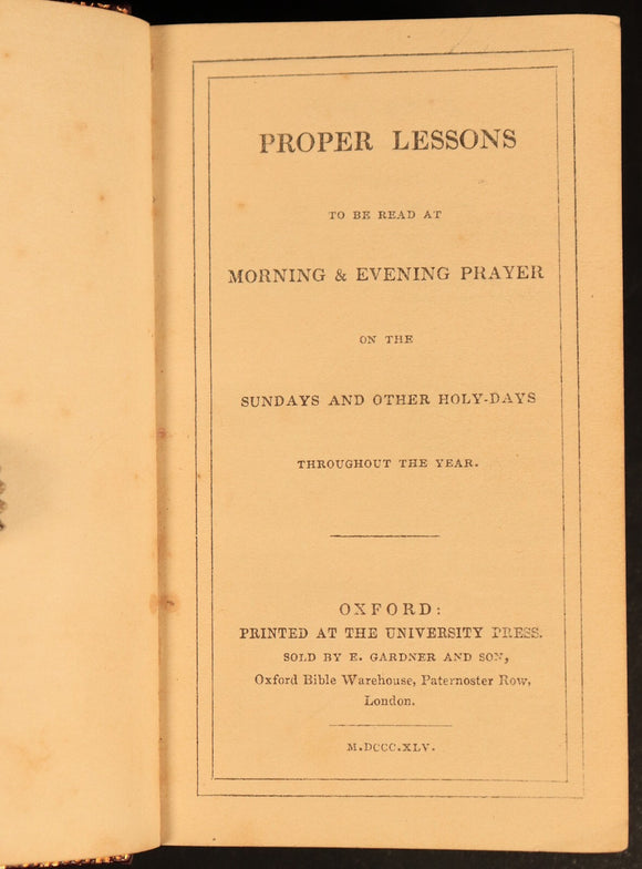 1845 Proper Lessons & Common Prayer Miniature Bible 2vol Set Antique Books
