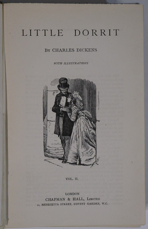 c1879 2vol Little Dorrit by Charles Dickens Antique British Fiction Book Set