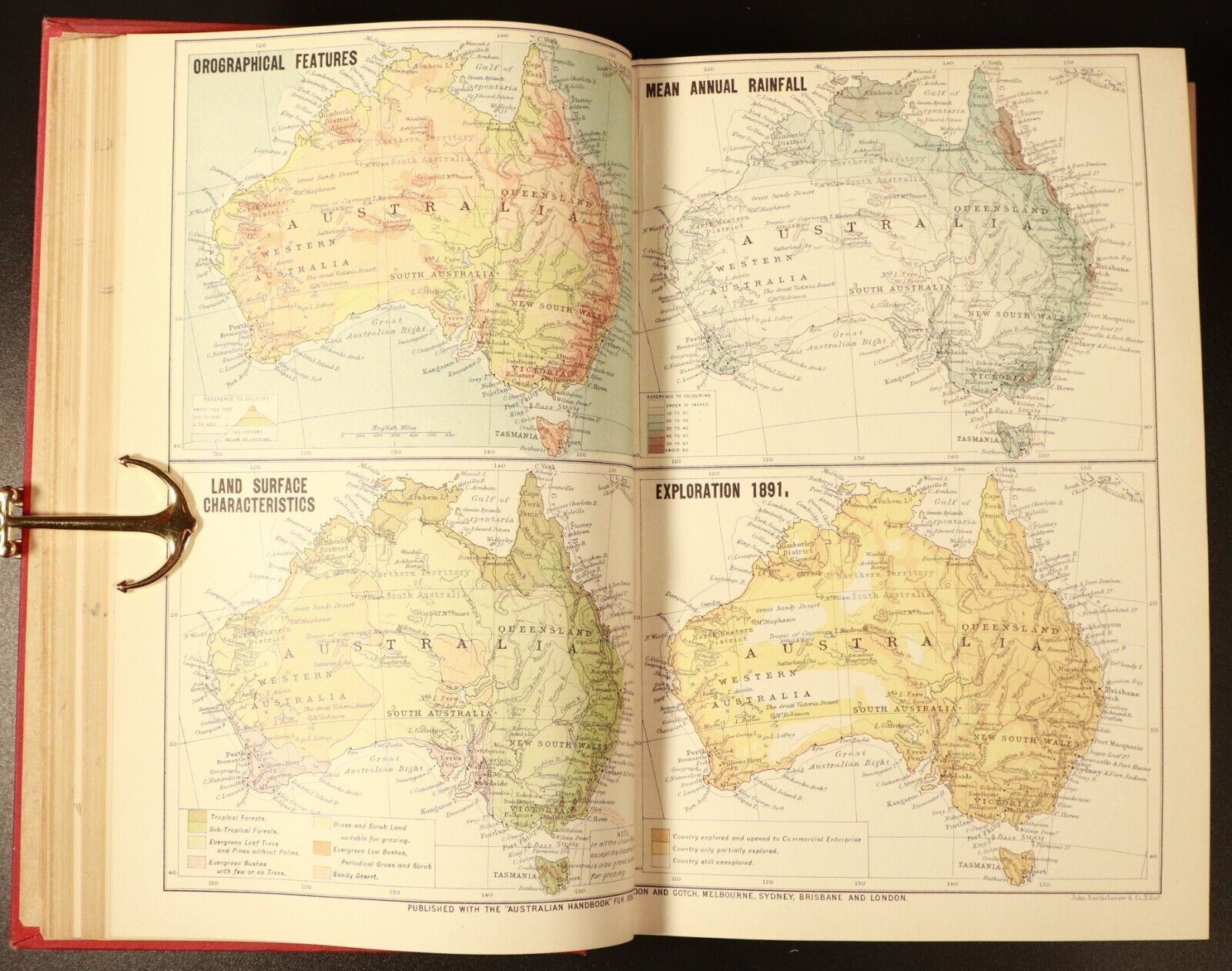 1892 Australian Handbook Directory Business Guide Colonial History Book