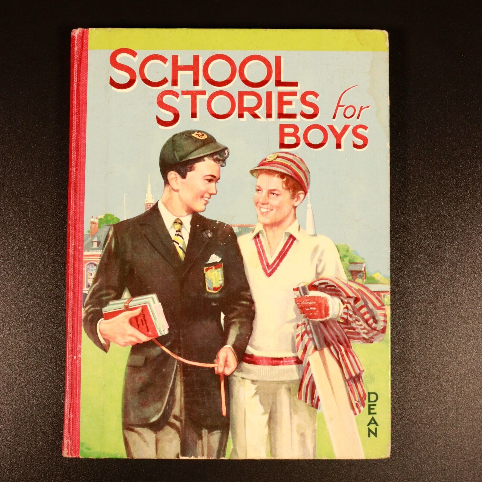 c1940 School Stories For Boys Cricket Theme Antique Childrens Book Illustrated