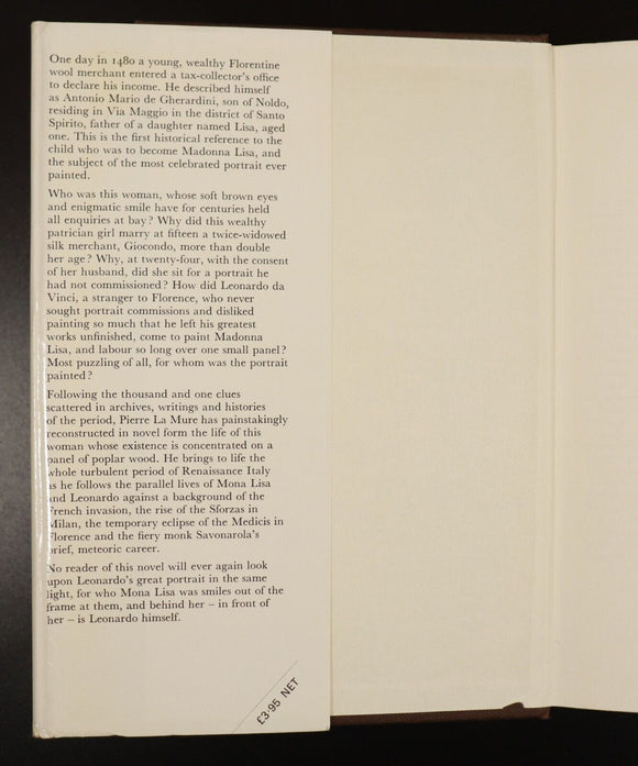 1976 The Private Life Of Mona Lisa by Pierre La Mure Vintage Fiction Book 1st Ed