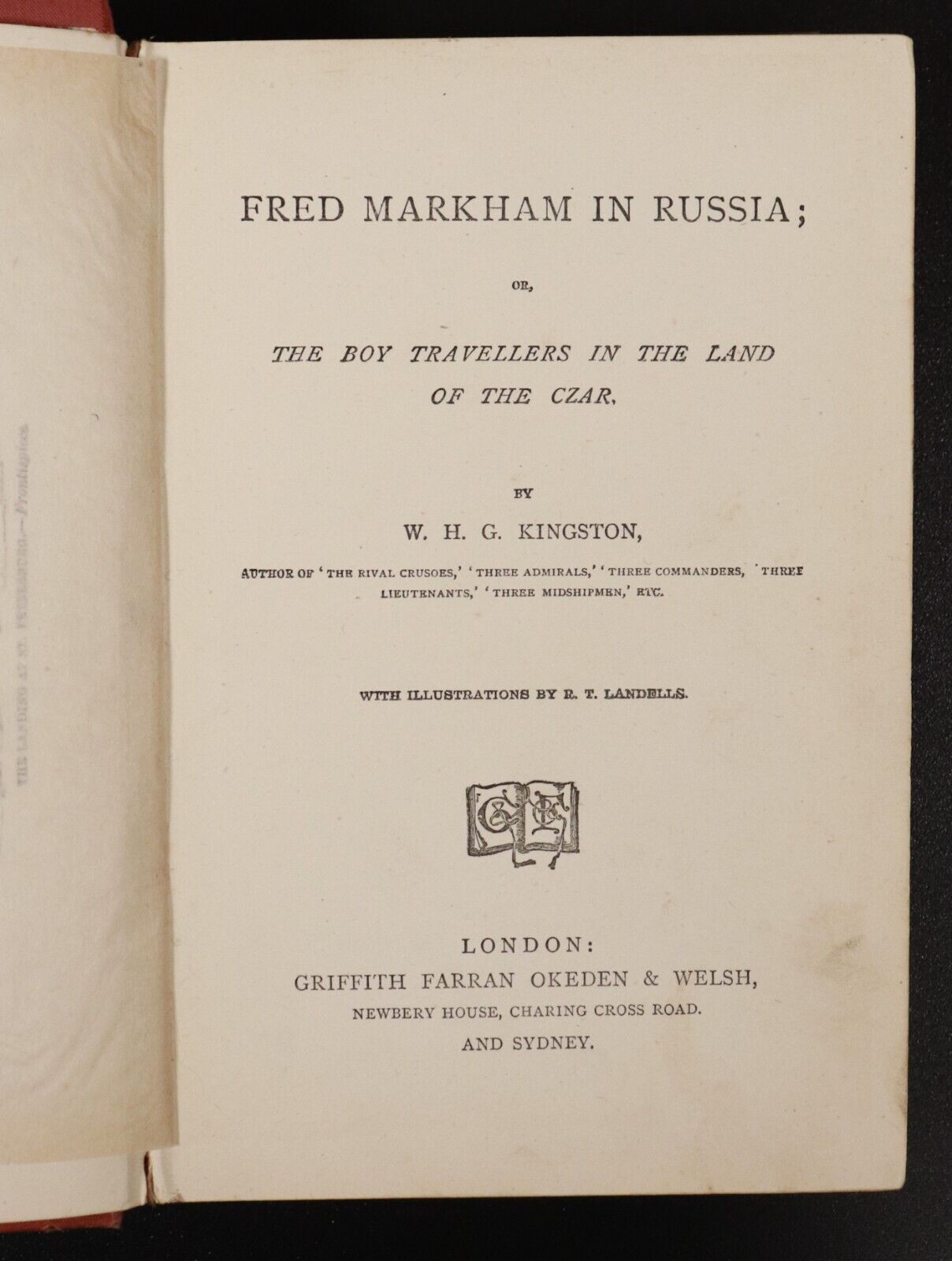 1891 Fred Markham In Russia by W.H.G. Kingston Antique Illustrated Fiction Book