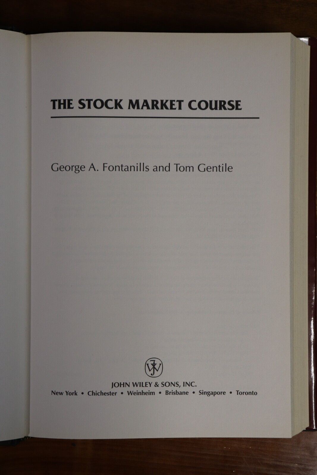 2001 The Stock Market Course by GA Fontanills Stock Market Investing Book