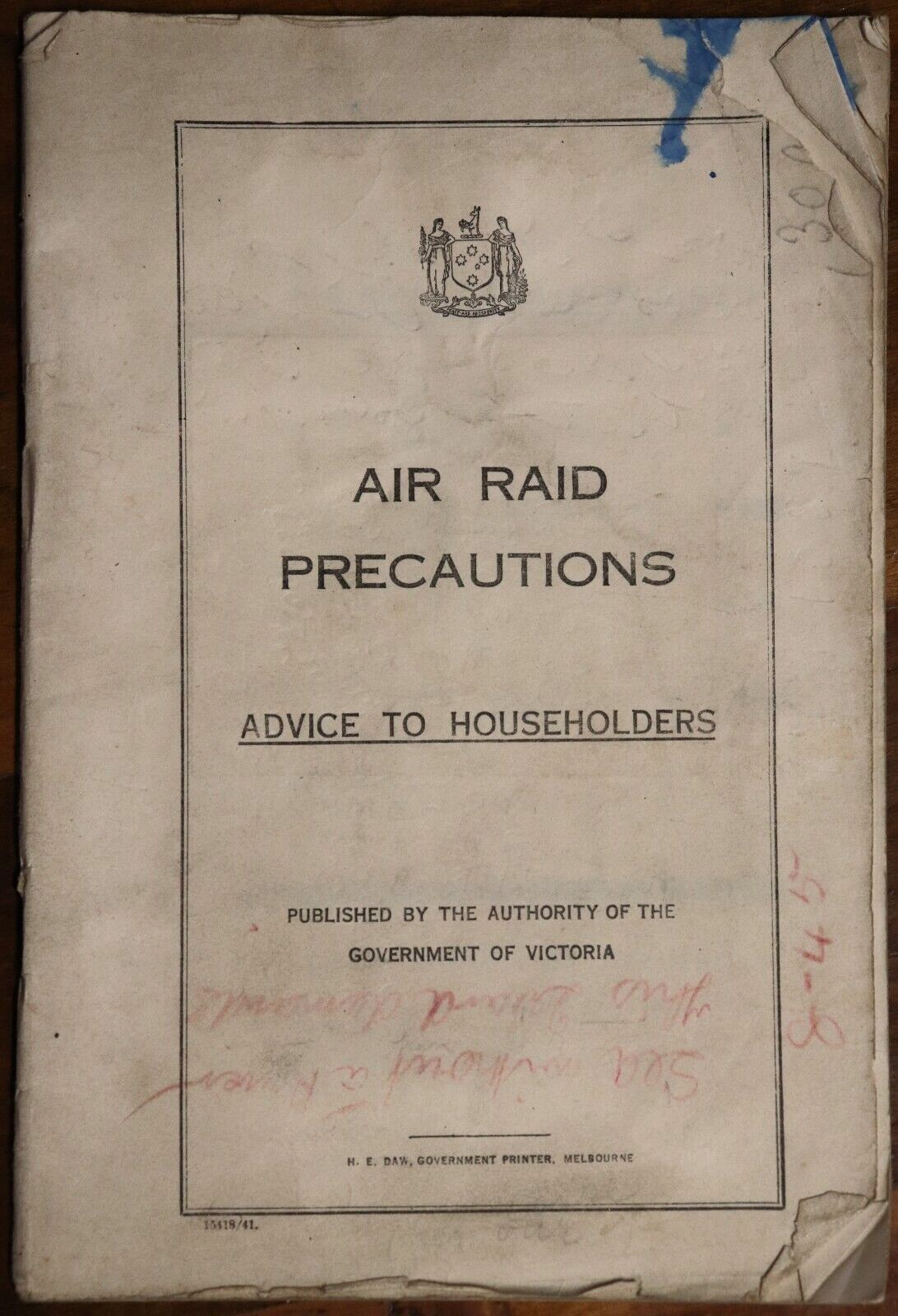 1941 Air Raid Precautions: Victoria Government Advice Australian WW2 History