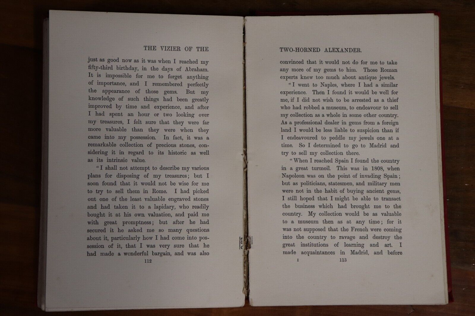 1899 The Vizier Of The Two Horned Alexander F. Stockton Antique Fiction Book