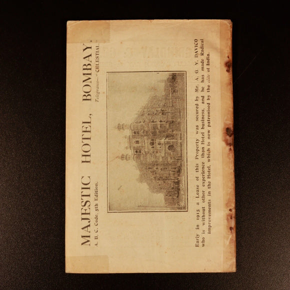 1918 Handbook For Officers Arriving In Bombay Antique British Military Book WW1