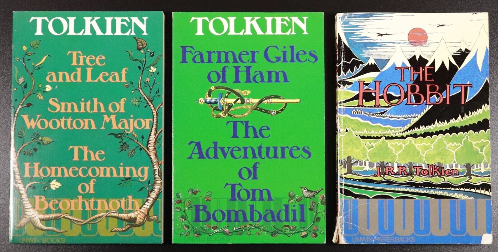 1975 3vol The Hobbit & Other Stories by J.R.R. Tolkien Fantasy Fiction Book Set - 0