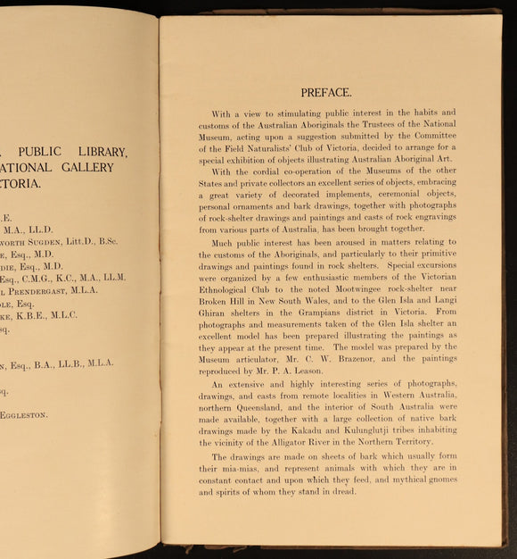 1929 Australian Aboriginal Art National Museum Melbourne Antique Art Book