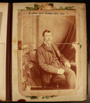 c1920 Antique Leather Photo Album Brass Clasp COOPER Family 54 Original Photos-11