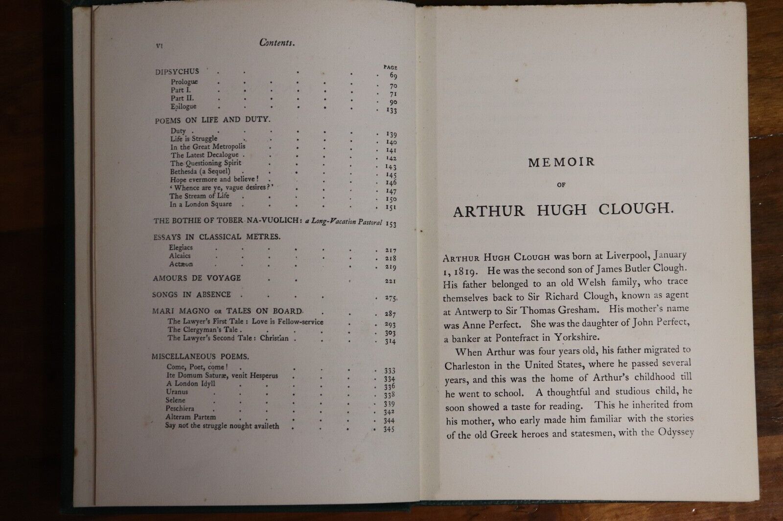 1880 Poems by Arthur Hugh Clough Antique British Poetry Book Nightingale