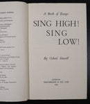 1944 Sing High Sing Low Essays by Osbert Sitwell Antique English Literature Book-3