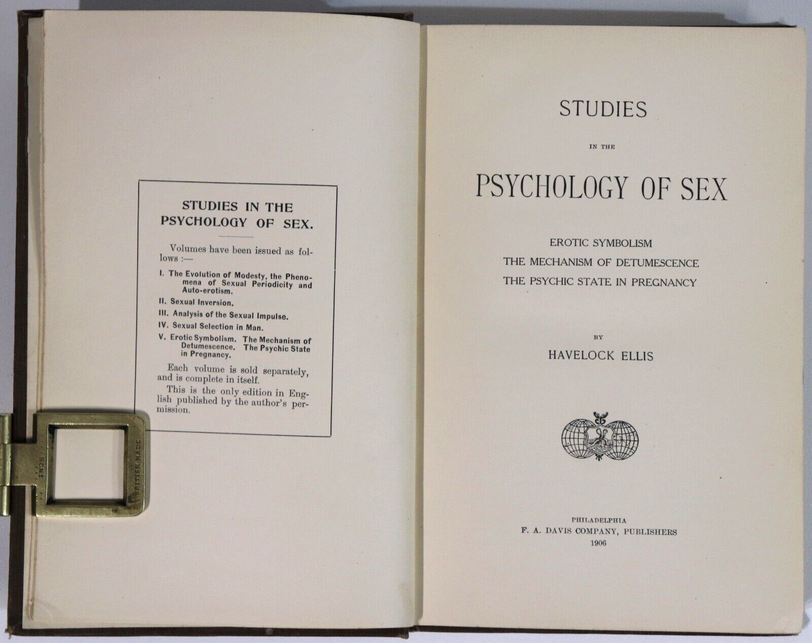 1906 Studies In The Psychology Of Sex Antique Sex Psychology Reference Book Set