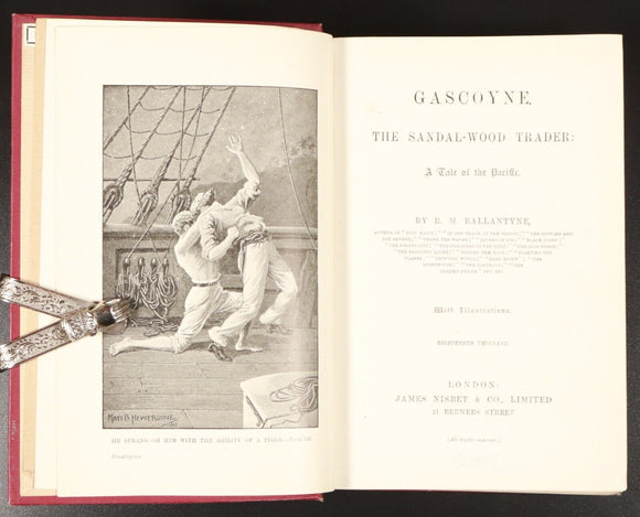c1895 Gascoyne Sandal-Wood Trader R.M. Ballantyne Antique Adventure Fiction Book