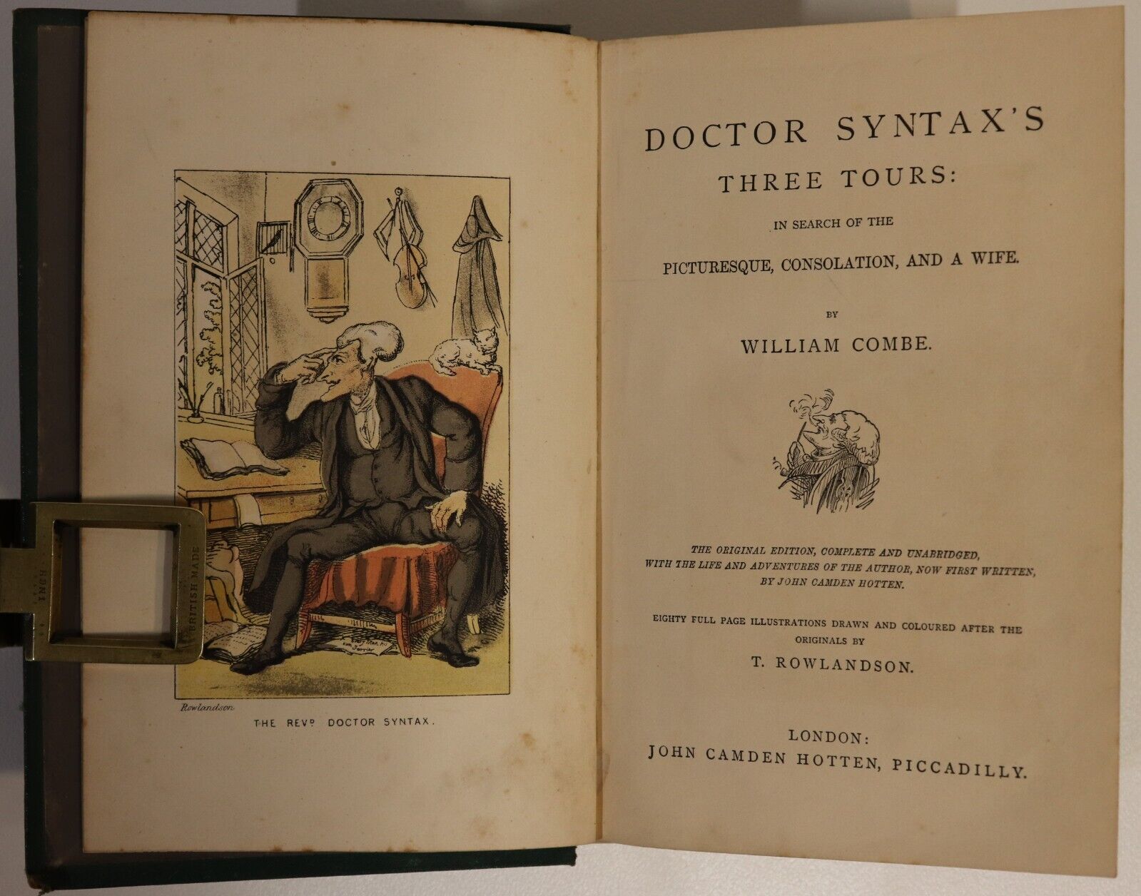 1869 Doctor Syntax's Three Tours by William Combe Antique British Fiction Book - 0