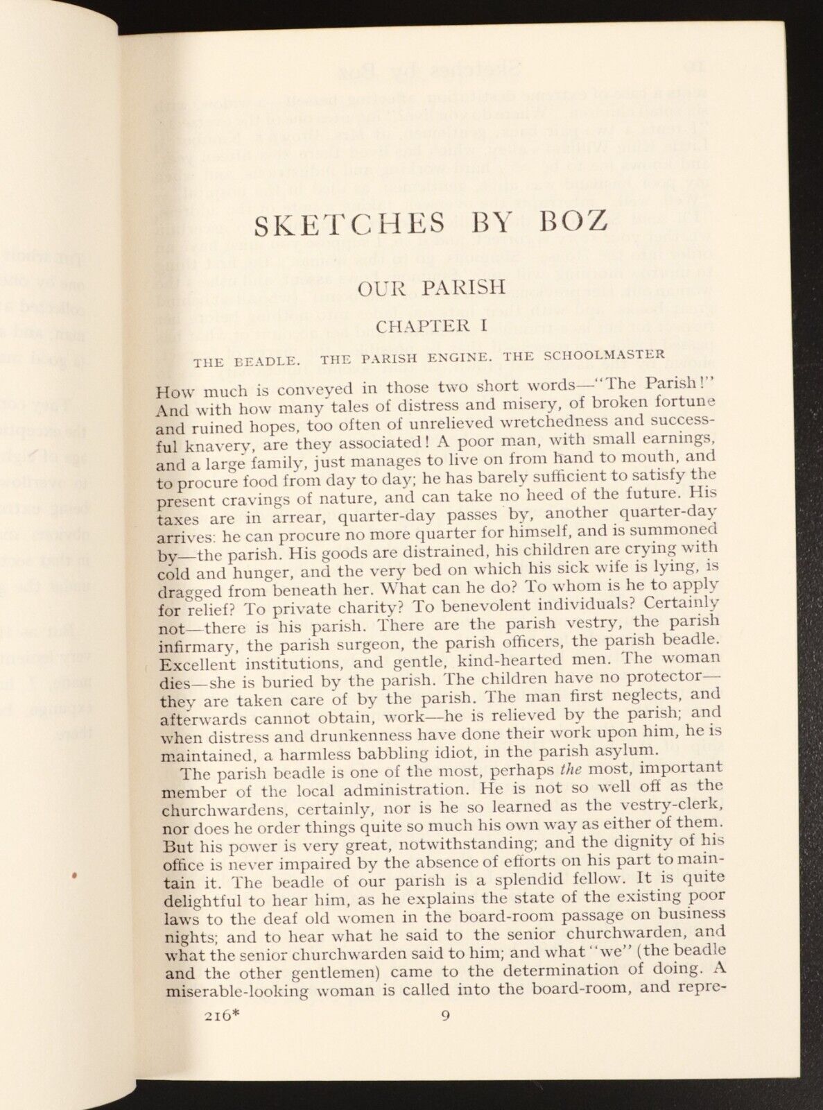 c1930 Sketches by Boz & Hard Times by Charles Dickens Antique Fiction Book