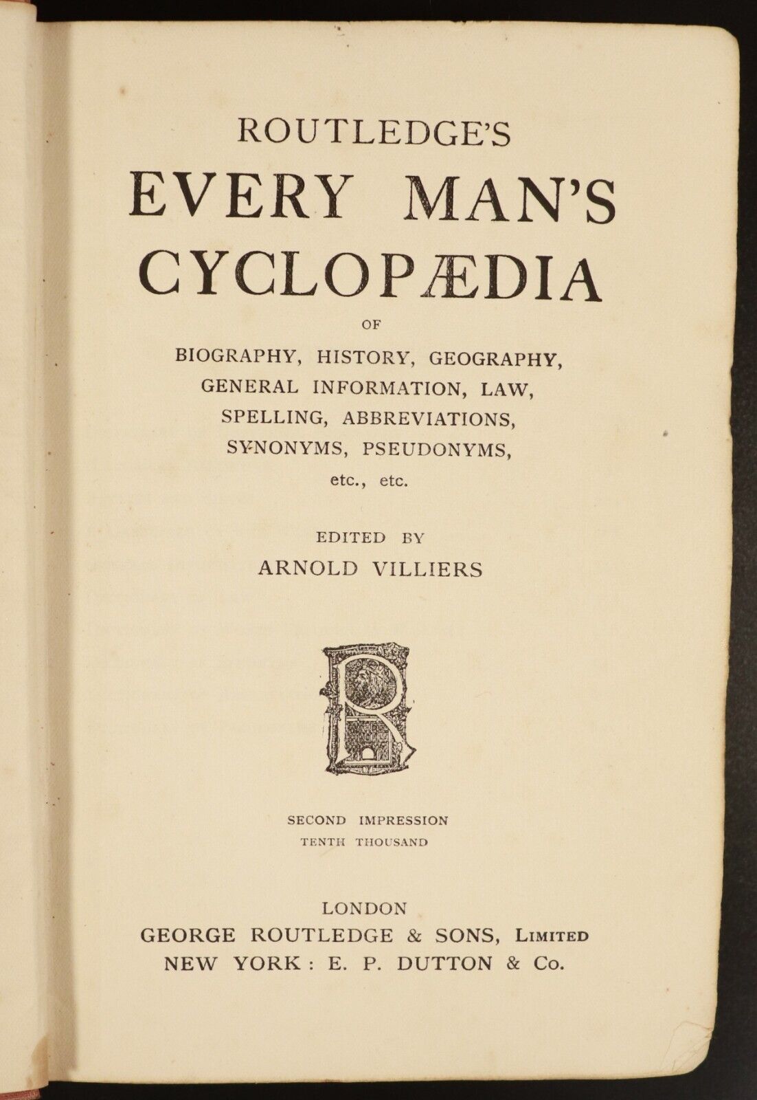 c1910 Routledge's Every Man's Cyclopaedia Antique British Reference Book - 0