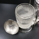 Rogers Smith & Co Victorian Antique Glass & Pewter Pickle Serving Jars c1895 USA-10