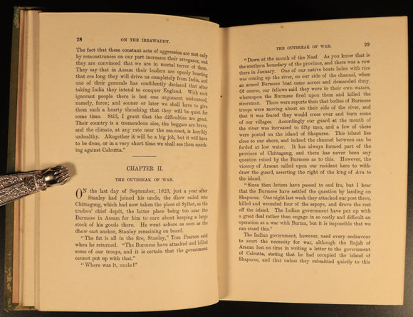 1912 On The Irrawaddy by G.A. Henty Antique Illustrated Military Fiction Book