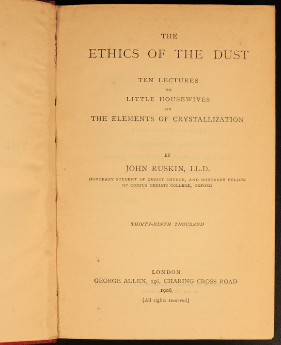John Ruskin 6 Volume Antique Book Collection 1906 George Allen London Editions