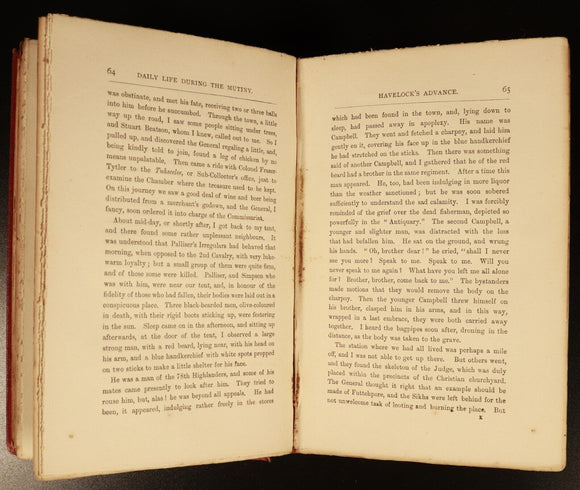 1898 Daily Life During Indian Mutiny by JW Sherer Antique Military History Book