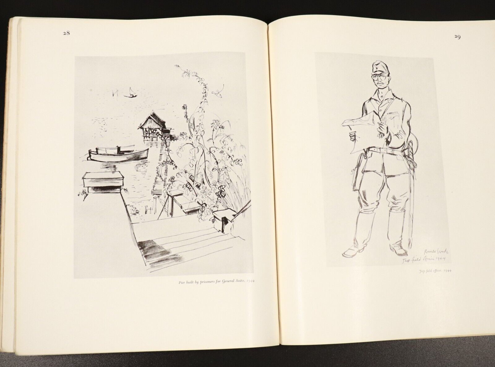 1946 Forty Drawings by Ronald Searle WW2 British Military Art History Book