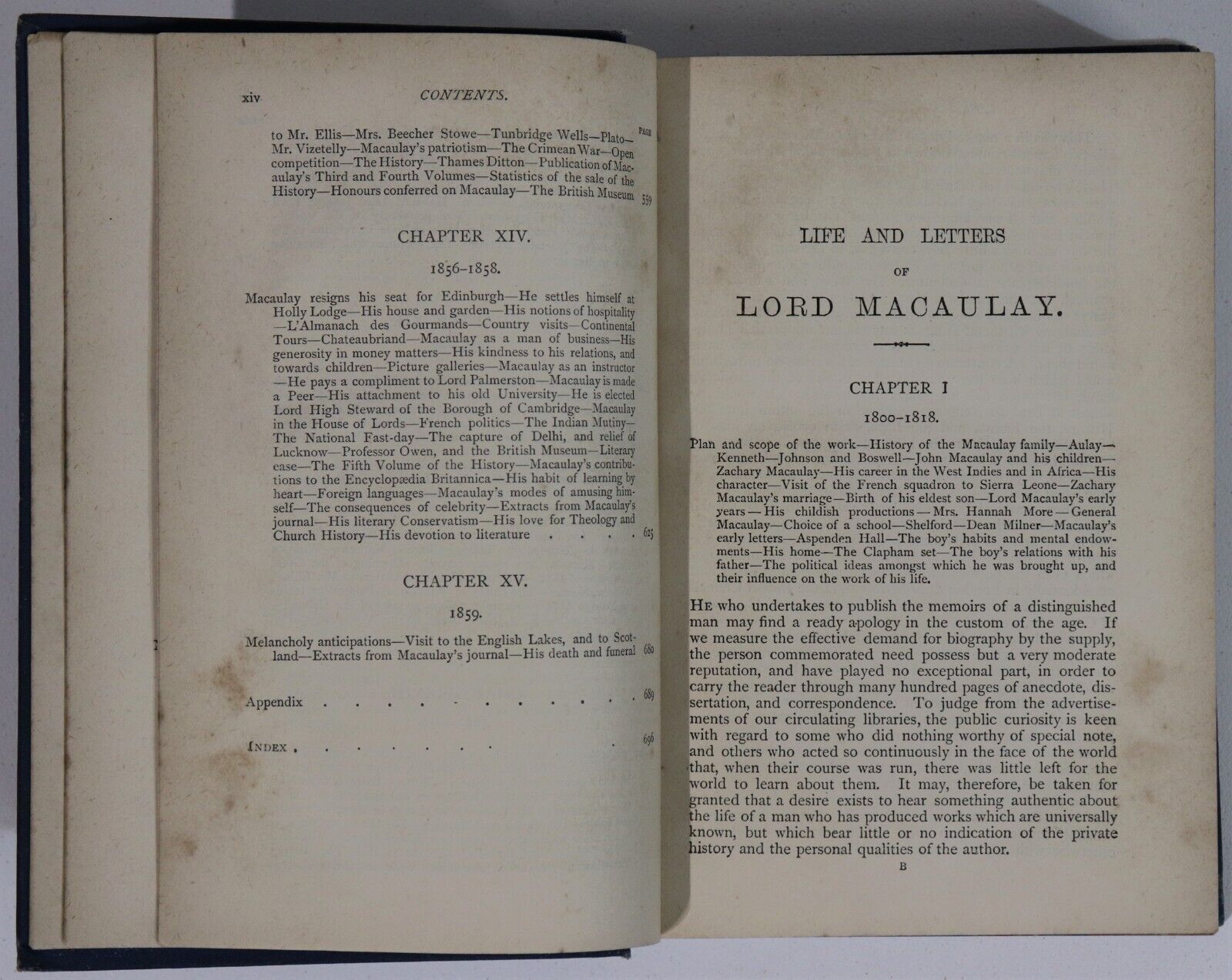 1889 The Life & Letters Of Lord Macaulay Antique British History Book