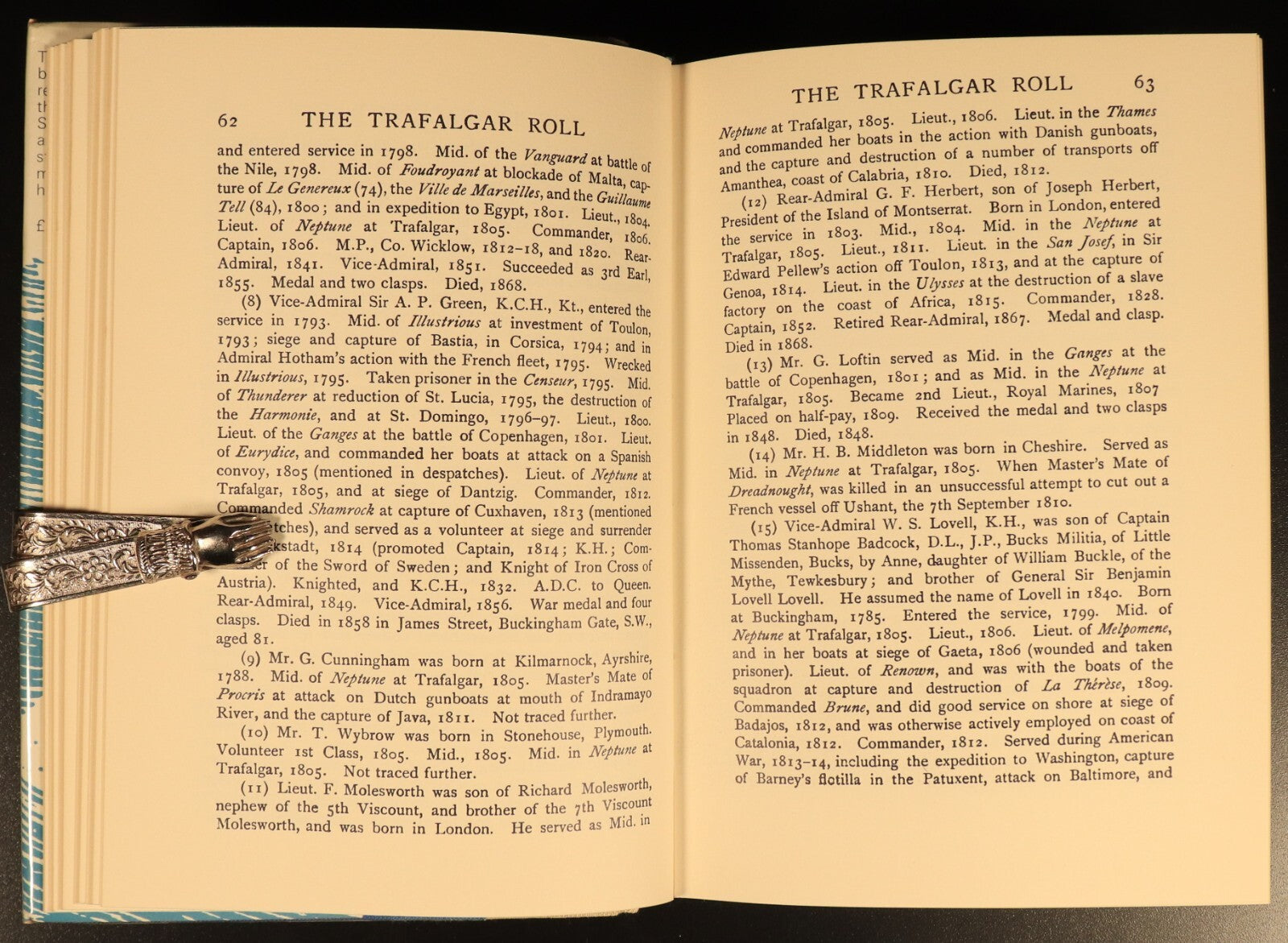 The Trafalgar Roll by RH Mackenzie Military & Maritime Reference Book Facsimile