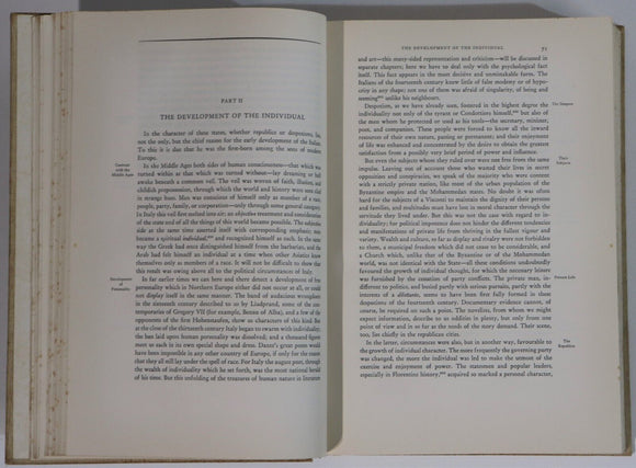 c1936 Civilization Of The Renaissance In Italy by J Burckhardt Antique Book