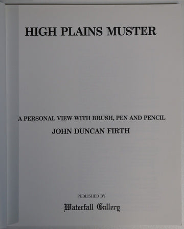1987 High Plains Muster by John Duncan Firth Australian Art Book - 0