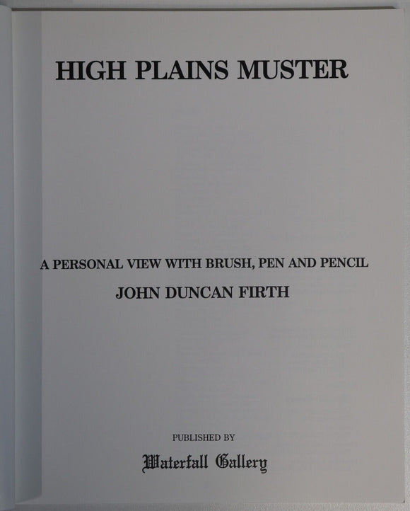 1987 High Plains Muster by John Duncan Firth Australian Art Book