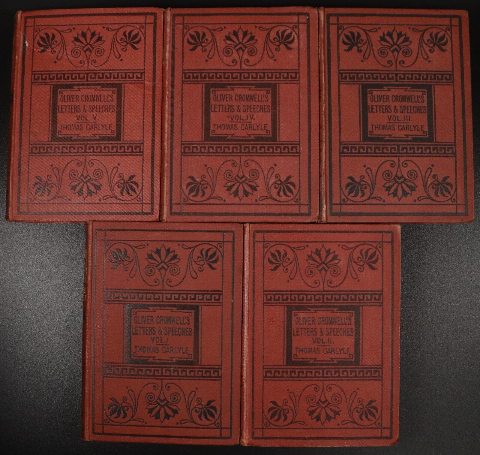 1871 5vol Oliver Cromwell Letters Speeches Thomas Carlyle Antiquarian Book Set