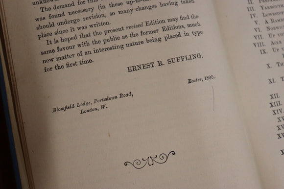 1895 The Land of the Broads: Norfolk & Suffolk Rare Antique Book Colour Map