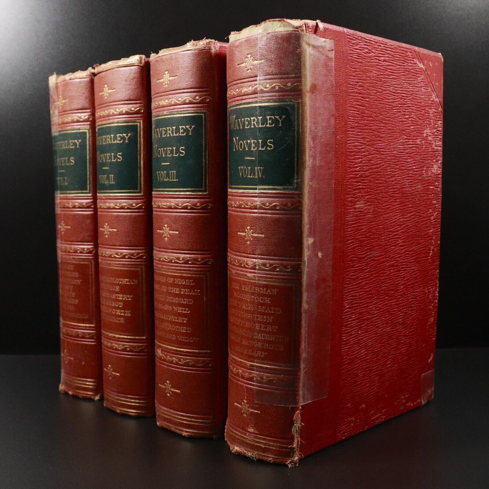 1868 4vol The Waverley Novels by Walter Scott Antique British Fiction Book Set